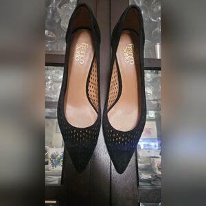 Franco Sarto Size 10 Black Perforated Flats